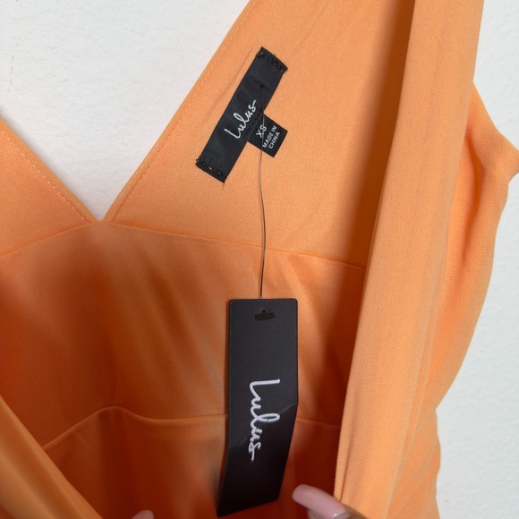 NEW Lulus Women‎ Midi Dress XS Orange Tiered Babydoll Party Day Event Wedding - Picture 6 of 13